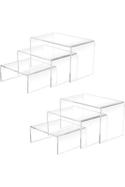 Generic 2 Sets Acrylic Risers (3", 4", 5") Clear Product Stand, Cupcakes Hold...