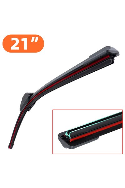 Choice 21inch (525mm)-11 1PC Universal J/U-Shaped Double Rubber Strip Front W...