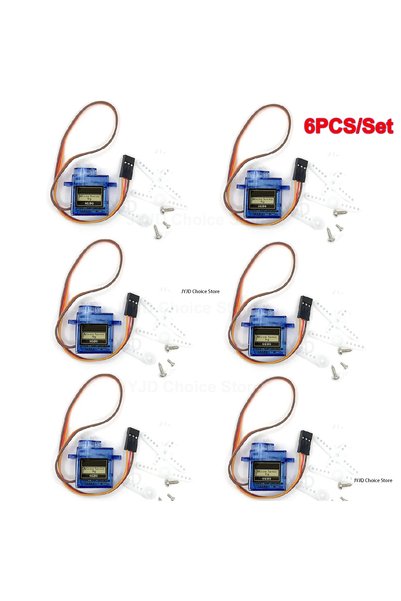 Choice 6PCs 6pcs Sg90 9g Micro Servo Motor, Mini Servos Motor Kit Plastic Gea...