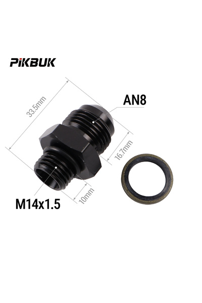 Choice AN8-M14x1.5 BK PIKBUK Aluminum AN6 AN8 AN10 AN12 to M10/12/14/16/18/20...
