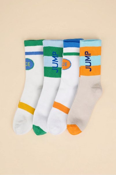 Booni Jooni Jump printed 4-pack ankle socks