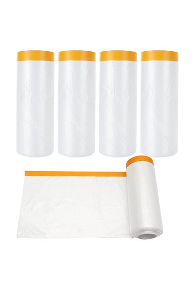 Generic 4 Pcs Tape and Drape 5 Ft x 65 Ft Pre-Taped Masking Film Plastic Pain...