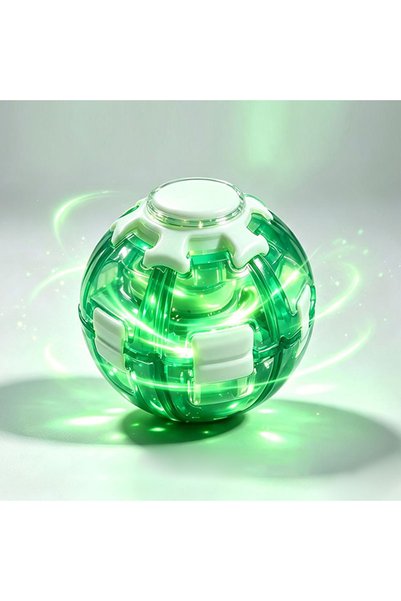 Choice Green Press‑to‑Spin Fidget Ball Keychain 3D Gear Rotating Gyro Toy Str...