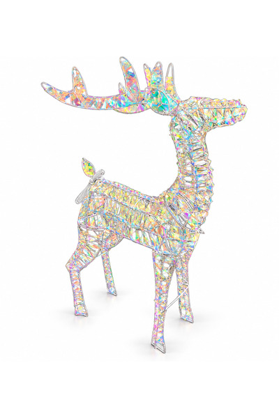 QEM Decorative Christmas reindeer with iridescent effect - 90 cm