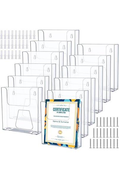 Generic حامل كتيبات معلق على الحائط، 12 قطعة، مقاس 6 × 9 بوصات، من الأكريليك ...