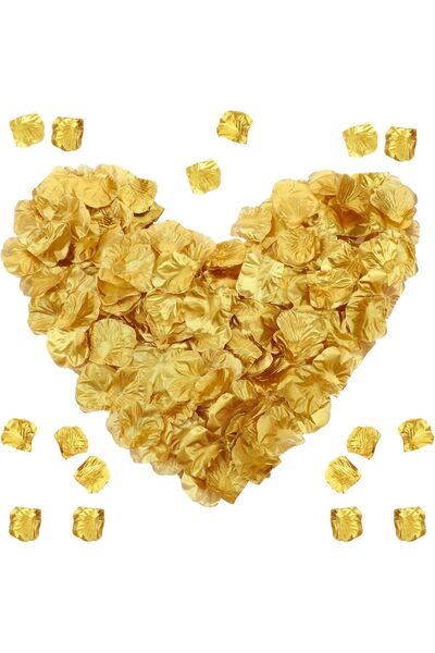 Generic 500 PCS Fake Rose Petals, Artificial Petals, Gold Silk Rose Petals, A...