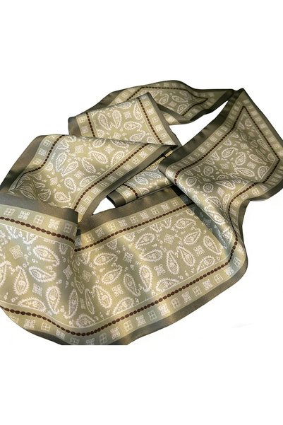 Generic وشاح نسائي حريري ناعم مقاس 14×147 سم - وشاح طويل متعدد الاستخدامات لل...