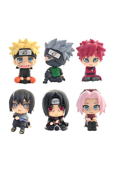 BANDAI 6 قطع من شخصيات أنمي ناروتو: أوتوماكي ناروتو، كاكاشي، أوتشيها ساسكي، إ...