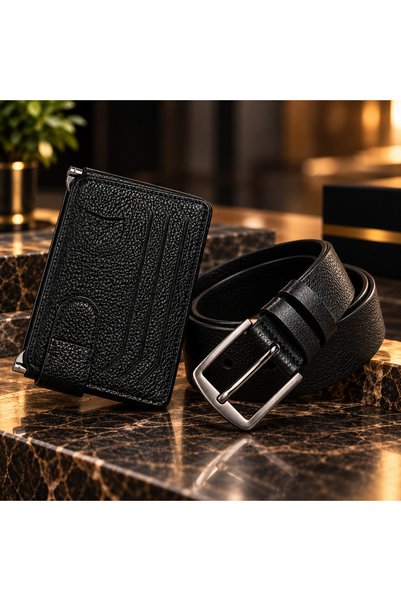 Yurtsever حزام ومحفظة رجالية من جلد الماندا الأصلي 100% من YTS LEATHER.