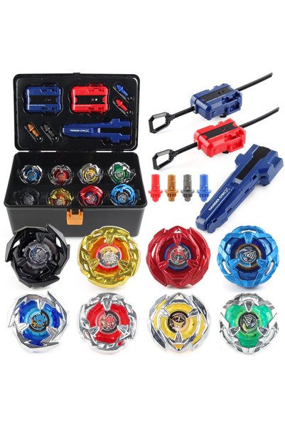 Choice 8 PCS Battling Spinning Tops Gyros with Grip and Launchers Tool Box Se...