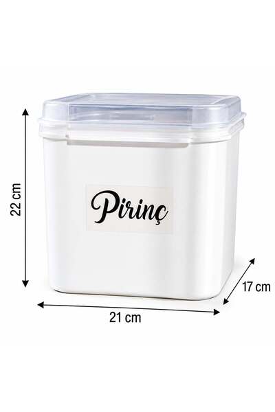 MODA OZY 5'litre Plastik Saklama Kabı ( Kürek Kaşık ve Etiket Hediyeli) Çay-Şeker-Un-Pirinç Kabı