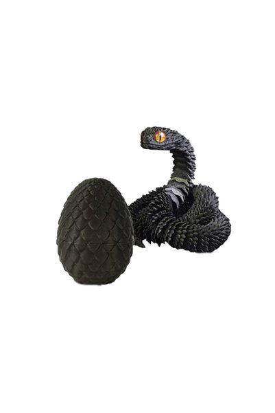 BANDAI black 1pcs 6pcs/set 3D Printed Snake Surprise Egg Decoration, Flexible...