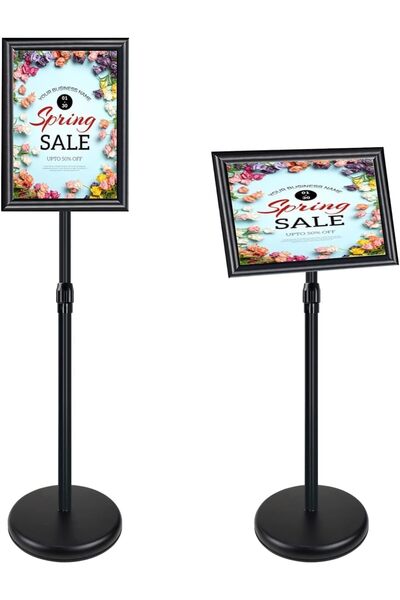 Generic A4 Poster Stand Floor Display Holder Snap Frame Aluminum Sign Holder ...
