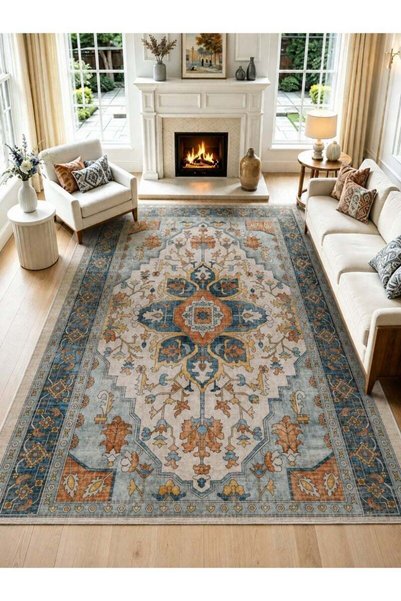 Generic Brand CHU DAI Luxury Area Rug Soft Touch Carpet Green Orange Multi fo...