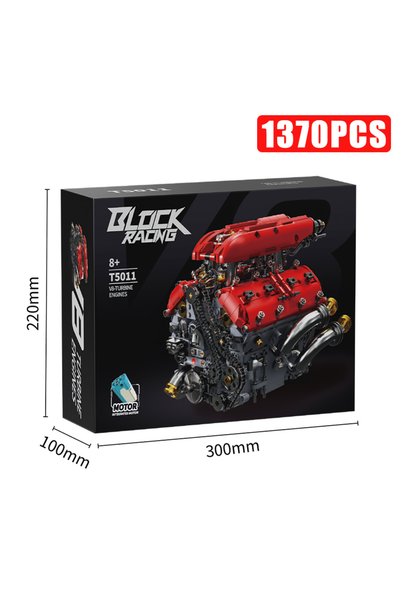 Choice 1370Pcs With Box Technical V8 Electrice Driven Engine Building Blocks ...