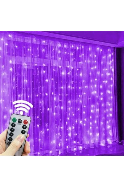 Choice 3x1M 100LEDs purple 3/6M USB LED Curtain 8Modes Remote Control Lights ...