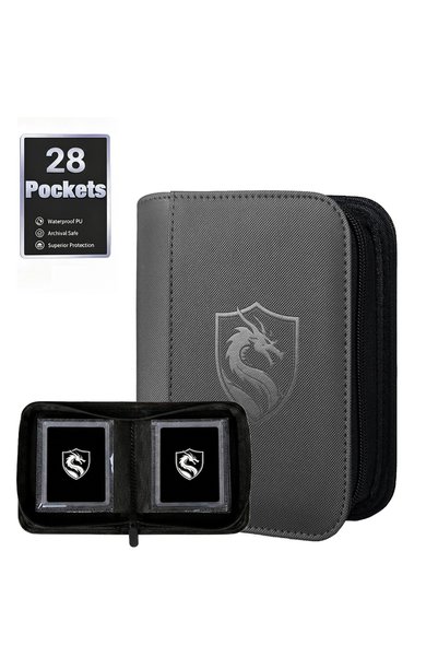 Choice black 1 Pocket-Style Toploader Binder, Which Can Hold 28 Cards or 28 C...