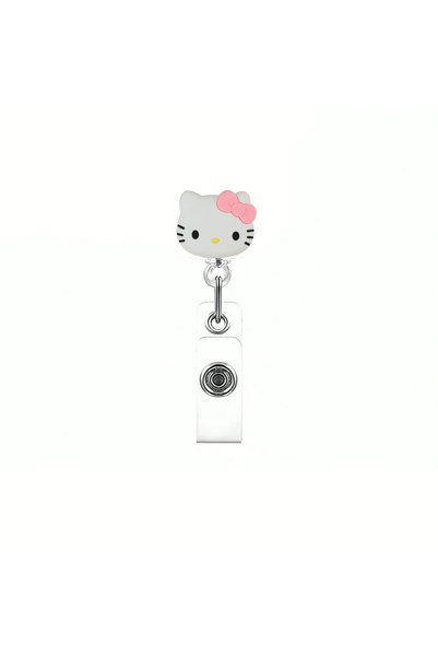 Choice Light pink Kawaii Gift Kitty Cat Retractable Badge Reel Sparkling Card...