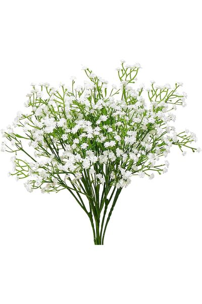 Generic زهور الجيبسوفيلا الاصطناعية للديكور، 10 قطع من الزهور البيضاء الاصطنا...