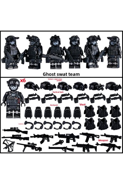 Choice Rojo Military special forces, weapons, building blocks, figures, human...