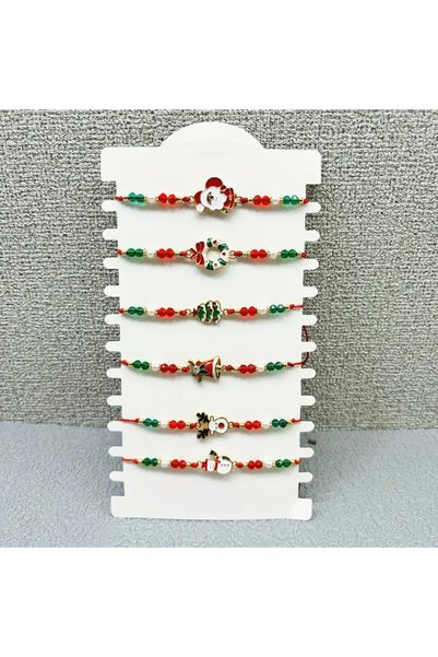 Choice 6PCS 6-Pack of Classic Christmas Bracelets: Santa Claus, Christmas Tre...