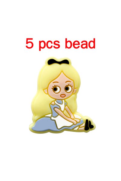 Choice 5pcs bead 5pcs Silicone Pacifier Chain Cartoon Beads Baby DIY Care Nip...