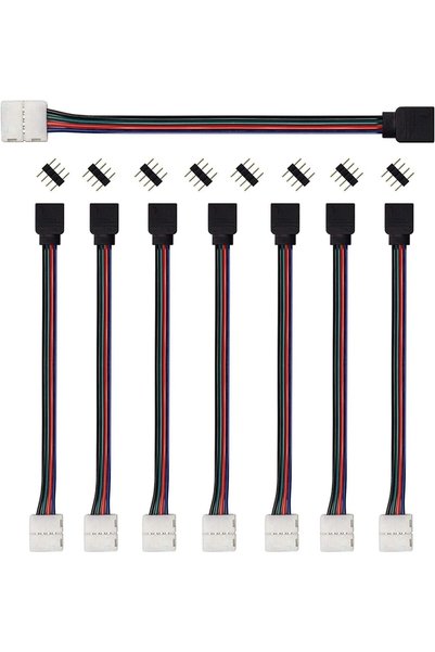 Generic موصل شريط إضاءة LED RGB بـ 4 دبابيس، وصلة شريط LED بعرض 10 مم، محول م...