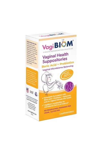 VAGİ VagiBiom Boric Acid Suppositories with Lactobacillus: Microbiome Flora B...