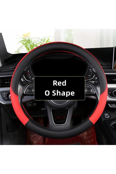 Choice Red Universal Car Steering Wheel Cover For 37-38cm Steer Wheel Faux Le...