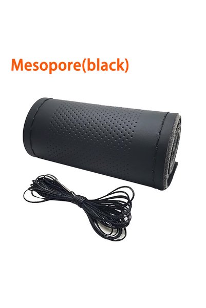 Choice Black (mesopore) Ultra Fine DIY Hand Woven Genuine Leather Breathable ...