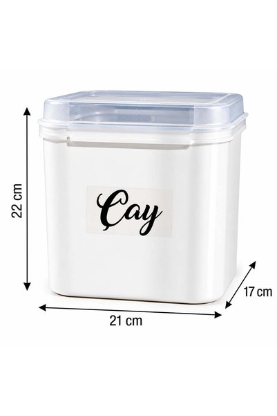 MODA OZY 5'litre Plastik Saklama Kabı ( Kürek Kaşık ve Etiket Hediyeli) Çay-Şeker-Un-Pirinç Kabı