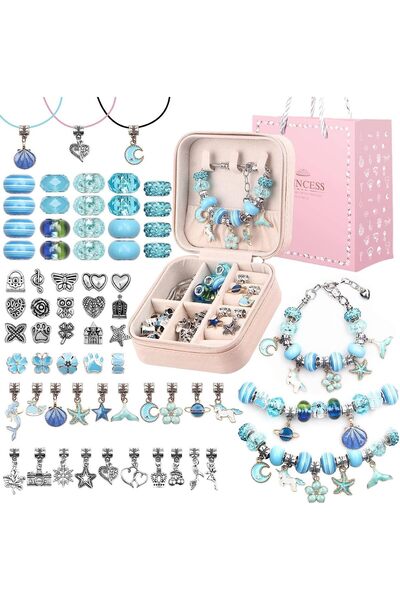 Generic DIY Charm Bracelet Making Kit, 67Pcs Jewelry Making Kit, DIY Jewelry ...