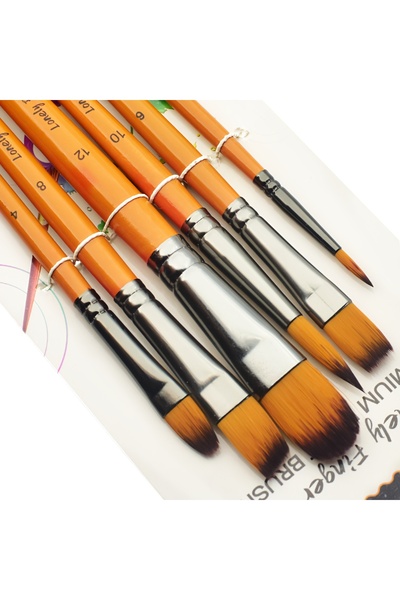 Choice 6 Orange Mix 6/24Pcs Paint Brush Set, Artist Paintbrushes for Acrylic ...