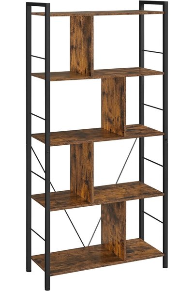 Generic Bookshelf, 5-Tier Bookcase, Storage Shelving Unit, Display Shelf with...