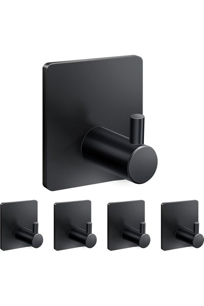 Generic 5 Pack Heavy Duty Adhesive Wall Hooks, Stick-on Towel Hooks without D...