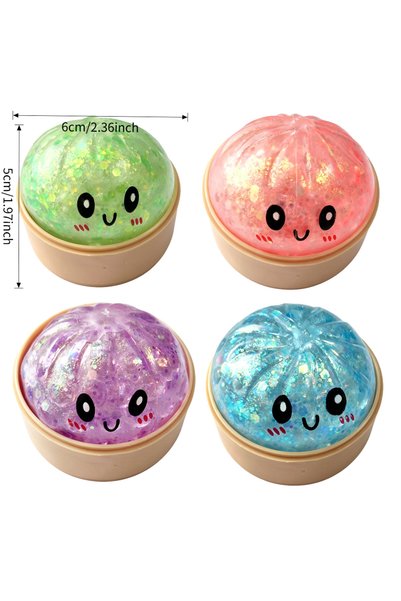 Choice 4pcs In Stock 4pcs Glitter Dumpling Glitter Dumpling Squishy with Box ...