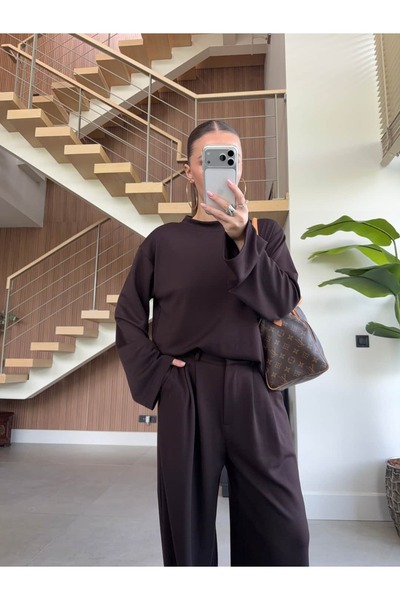 BB Bensu Buyruk Basic Sweat Palazzo Pants Modal Set