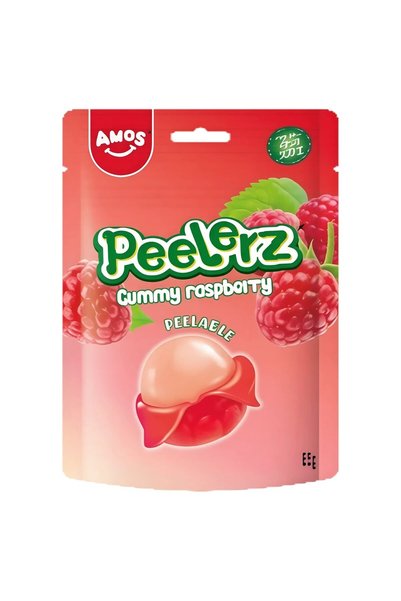 Amos Peelerz Желирани бонбони с малинов вкус, които могат да се отлепят от ко...