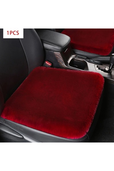 Choice Red Front 1PC Plush Rabbit Fur Car Seat Cushion Winter Warmth Thick Wo...
