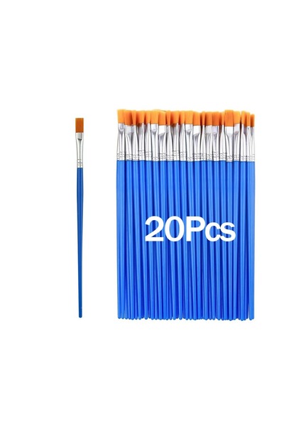 Choice Flat 20Pcs 20-200Pcs Painting Brushes Set Art Round Flat Nylon Hair Pa...