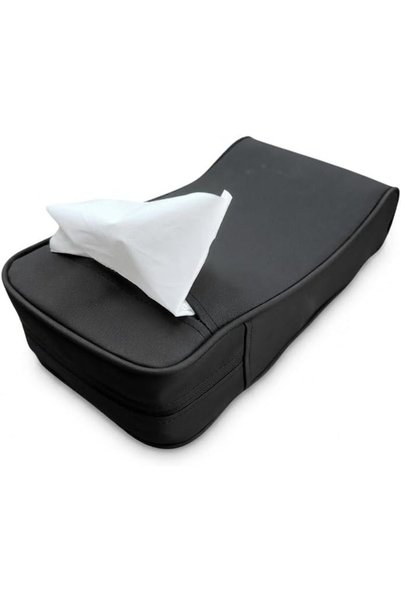 Generic Car Armrest with Built-In Tissue Holder, Black - Center Console Comfo...