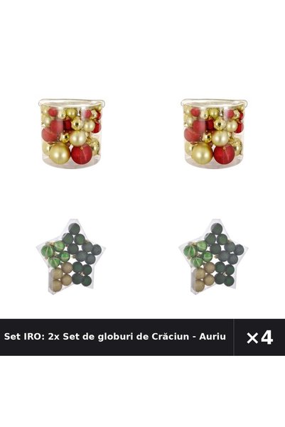 IRO Set IRO: 2x Set de globuri de Crăciun - Auriu și Roșu +1