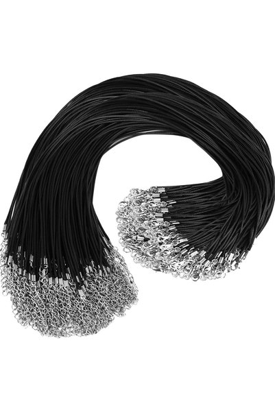 Generic 100Pcs Premium Leather Necklace Chains Bracelet Cord with Clasps for ...