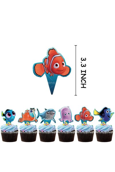 Choice 12pcs cupcaketopper Clownfish Nemeo Kids Birthday Party Decorations Pa...