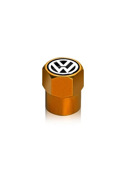 Choice أغطية صمامات إطارات سيارات معدنية ذهبية اللون بشعار السيارة لـ VW CC P...