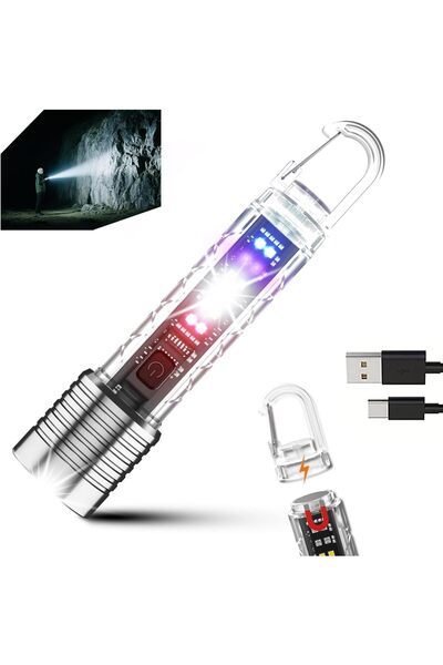 Generic High Lumens Flashlight Rechargeable, Super Bright 15000 Keychain Blac...