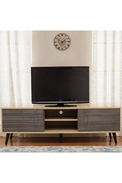 Generic Modern Wooden TV Table for up to 65 Inch – Entertainment Unit with Ca...