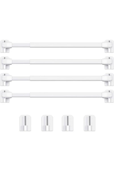 Generic Extendable Curtain Rod, Cupboard Bars Tensions Rod Adjustable 4 Plast...