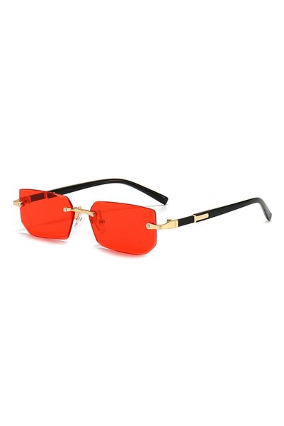 Choice black Red Rimless Sunglasses Rectangle Fashion Popular Women Men Shade...