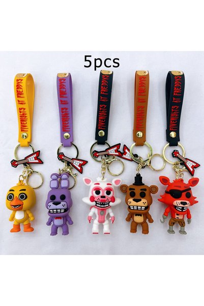 BANDAI 5pcs Wholesale Cartoon Game Action Figure FNAF Freddy's Fazbear Bear D...